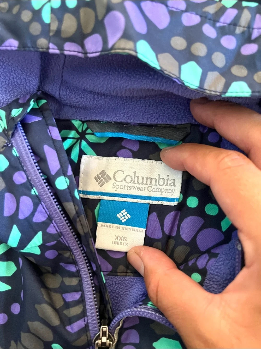 COLUMBIA Girl's Purple & Blue Rain Jacket Size XXS